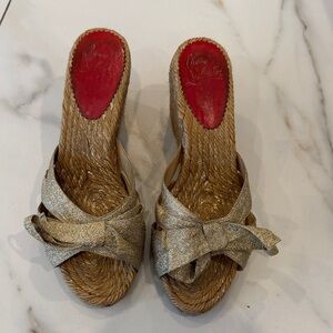 Gold Woven Bow Sandals